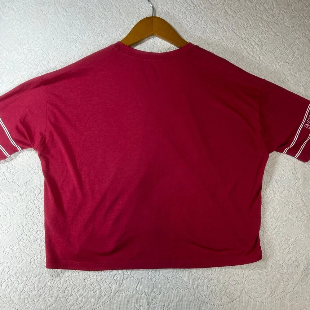 Nike Pro Dri-FIT Crop T-Shirt in University Red Swoosh XL Women's